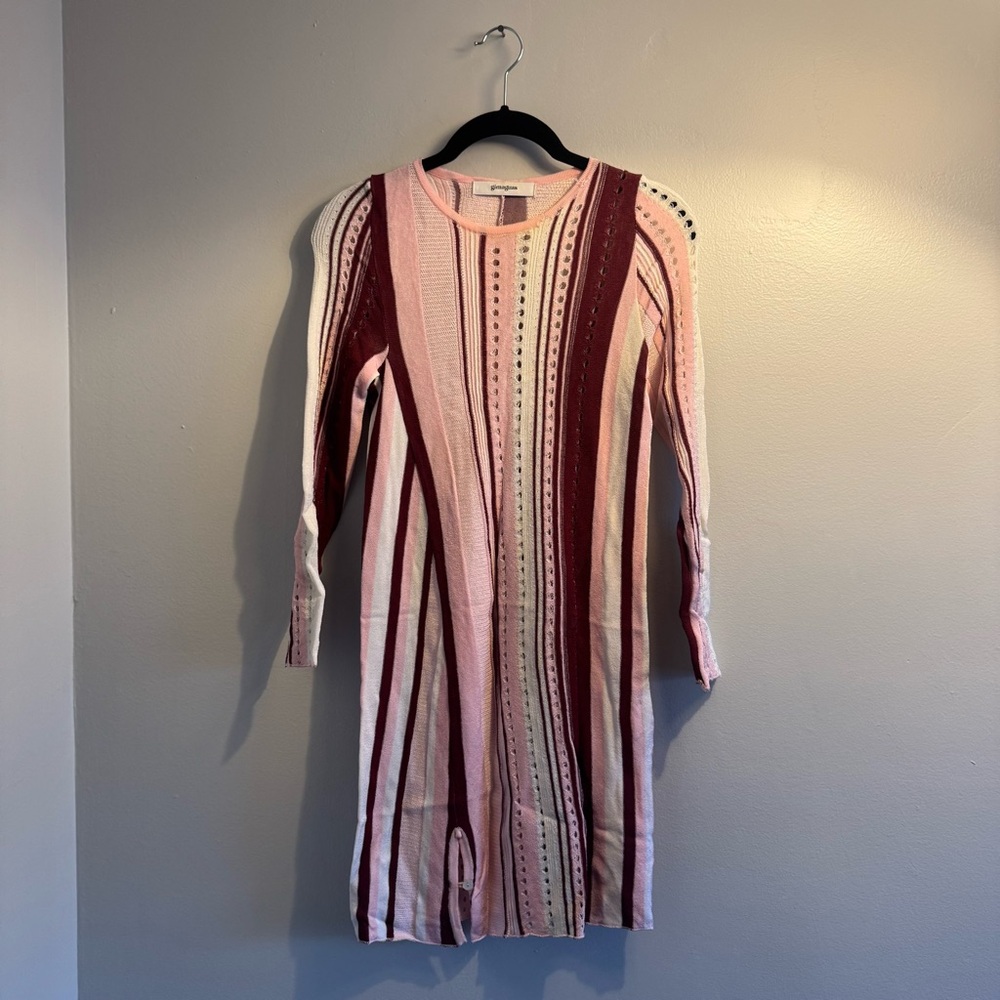 Gimaguas Long Sleeve Knit Dress in Pink and Red